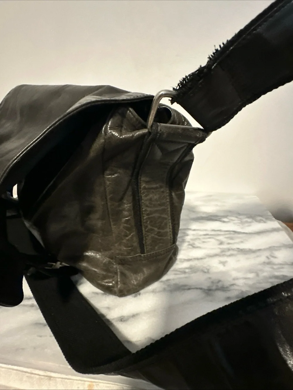 Fossil messenger crossbody bag laptop office vintage